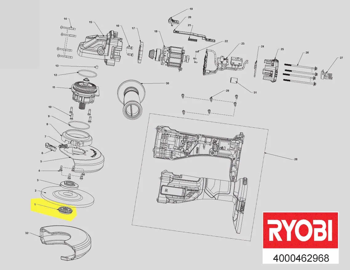 écrou fixation accessoires réf. 5131041173 Ryobi